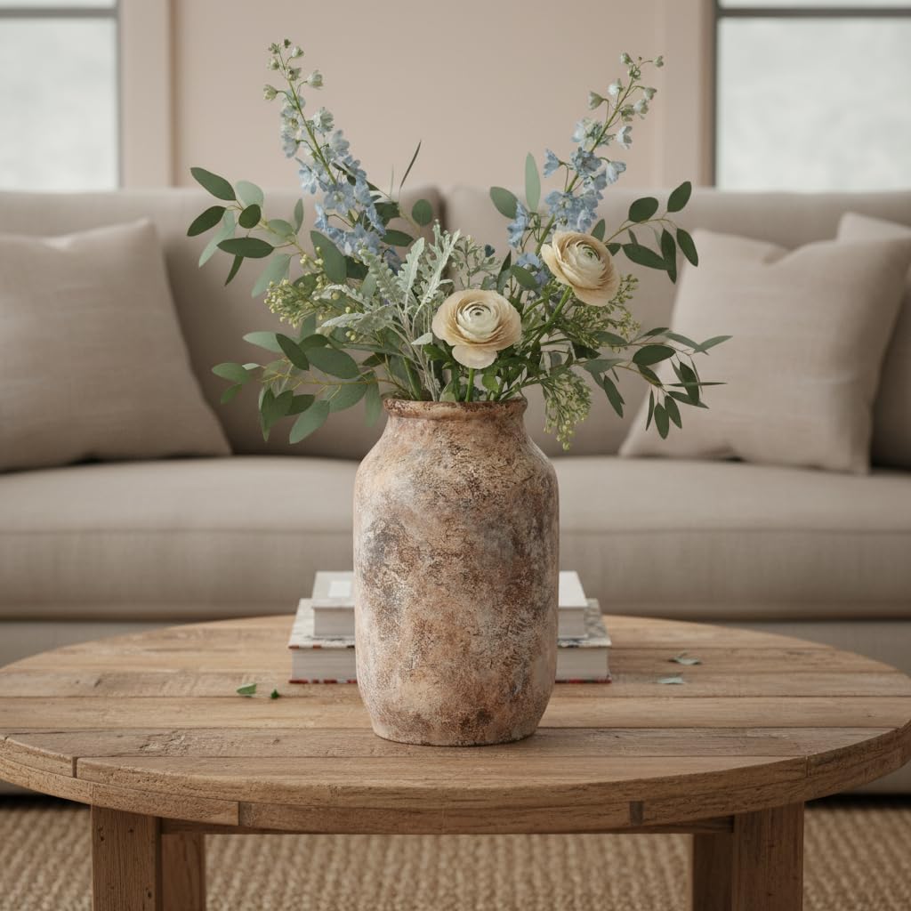 Brown Vintage Terracotta Farmhouse Vase