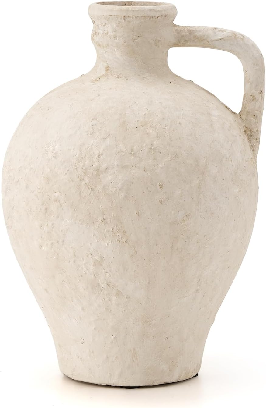 Terracotta Handle Farmhouse Ceramic Vase