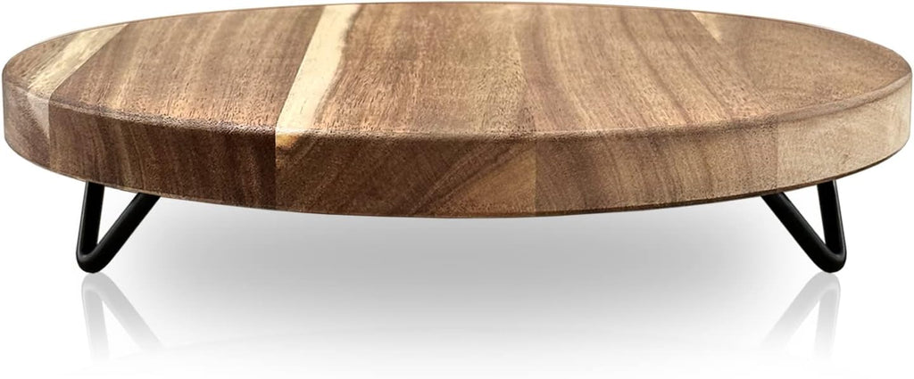 10 Inch Round Farmhouse Wooden Display Pedestal Riser