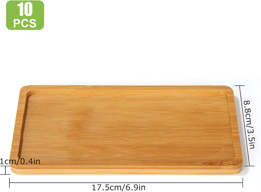 10Pcs Mini Bamboo Decorative Display Trays