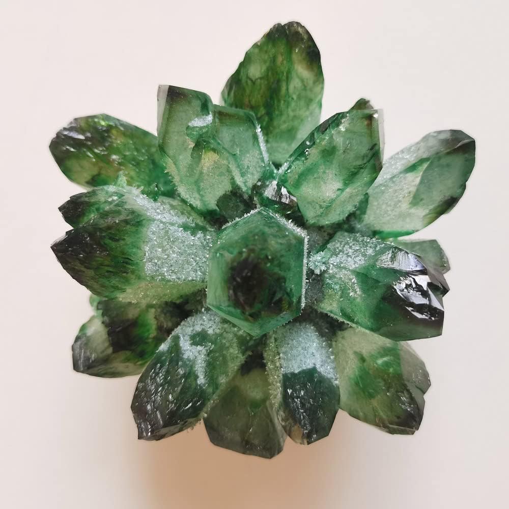 Green Ghost Phantom Quartz Crystal Cluster