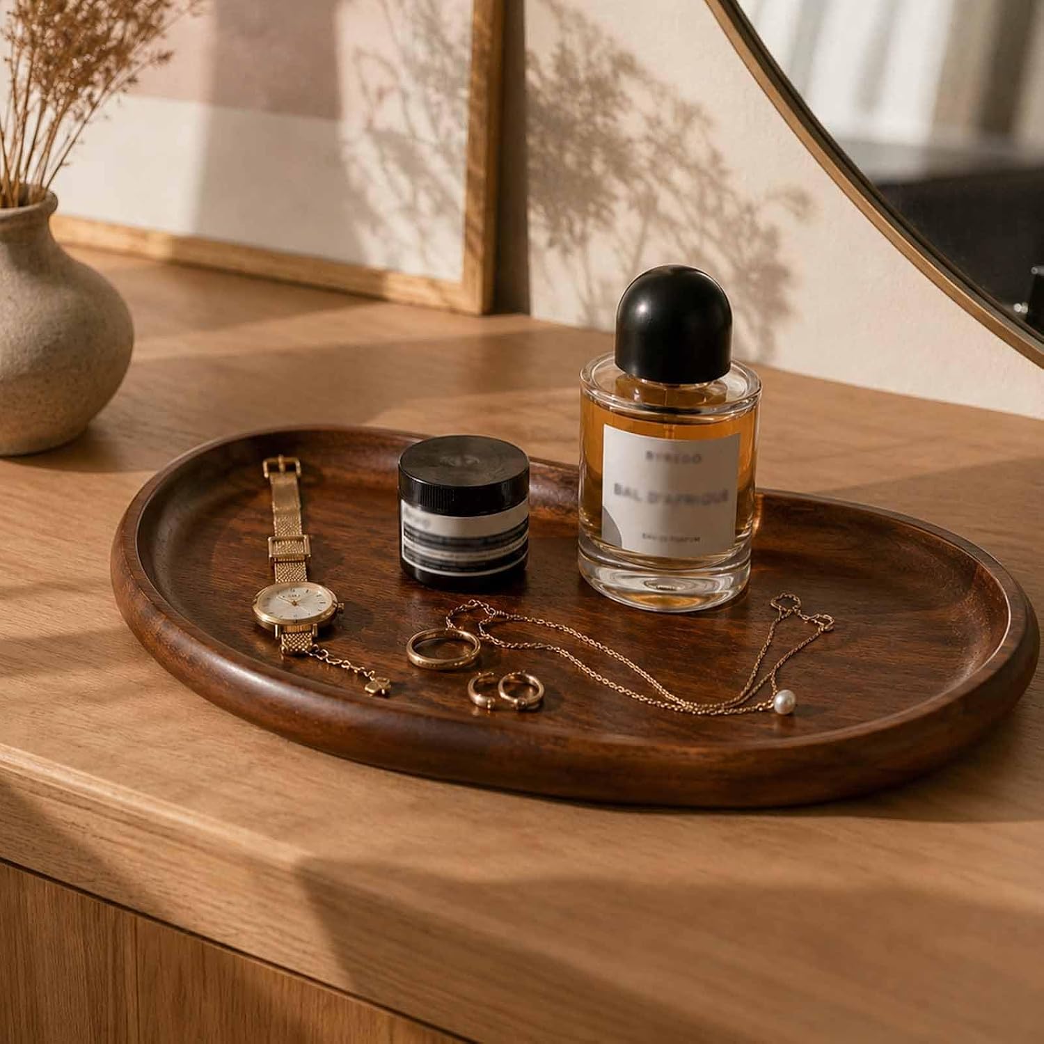Handmade Solid Acacia Wood Catchall Jewelry Tray
