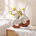 2pc Matte Donut Ceramic Vases