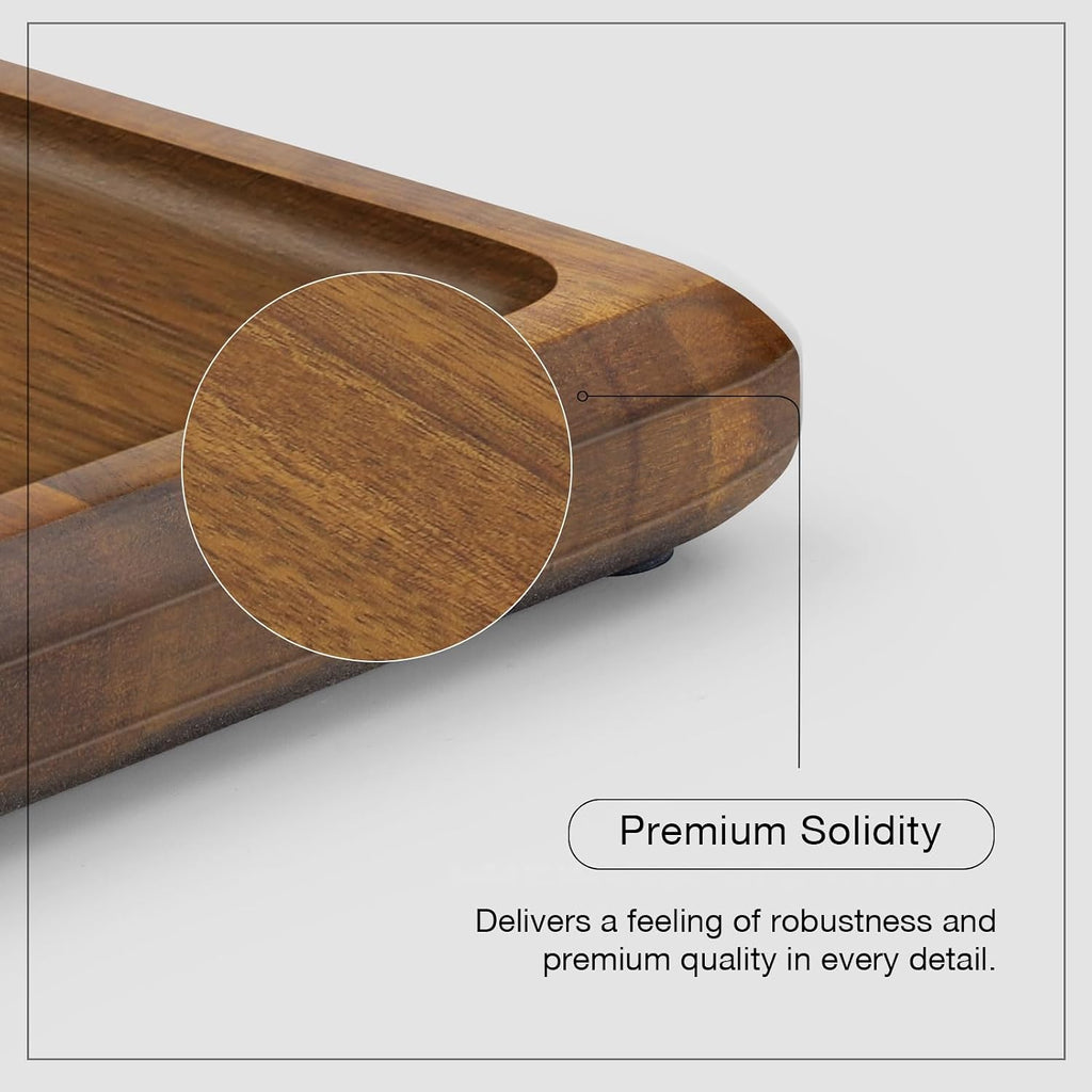 14×10 Inch Solid Acacia Wood Charcuterie Serving Tray