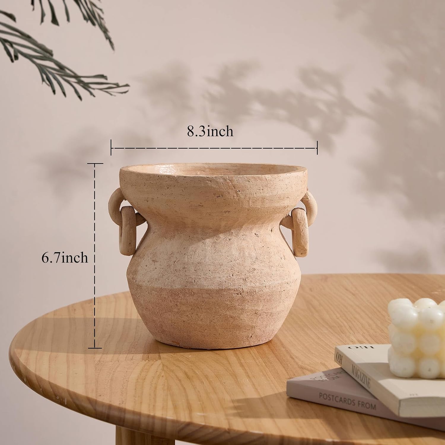 White Vintage Handmade Terracotta Vase