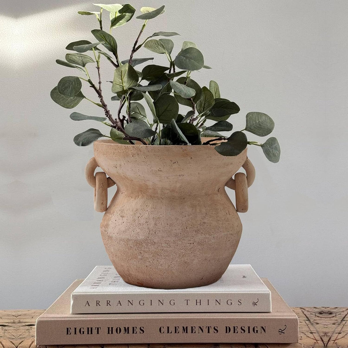 White Vintage Handmade Terracotta Vase