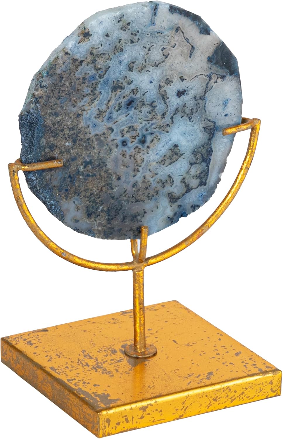 Agate Slice Decor with Metal Stand