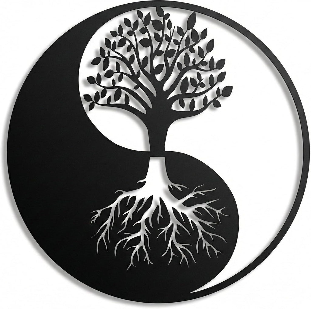 Yin Yang Tree Metal Wall Art