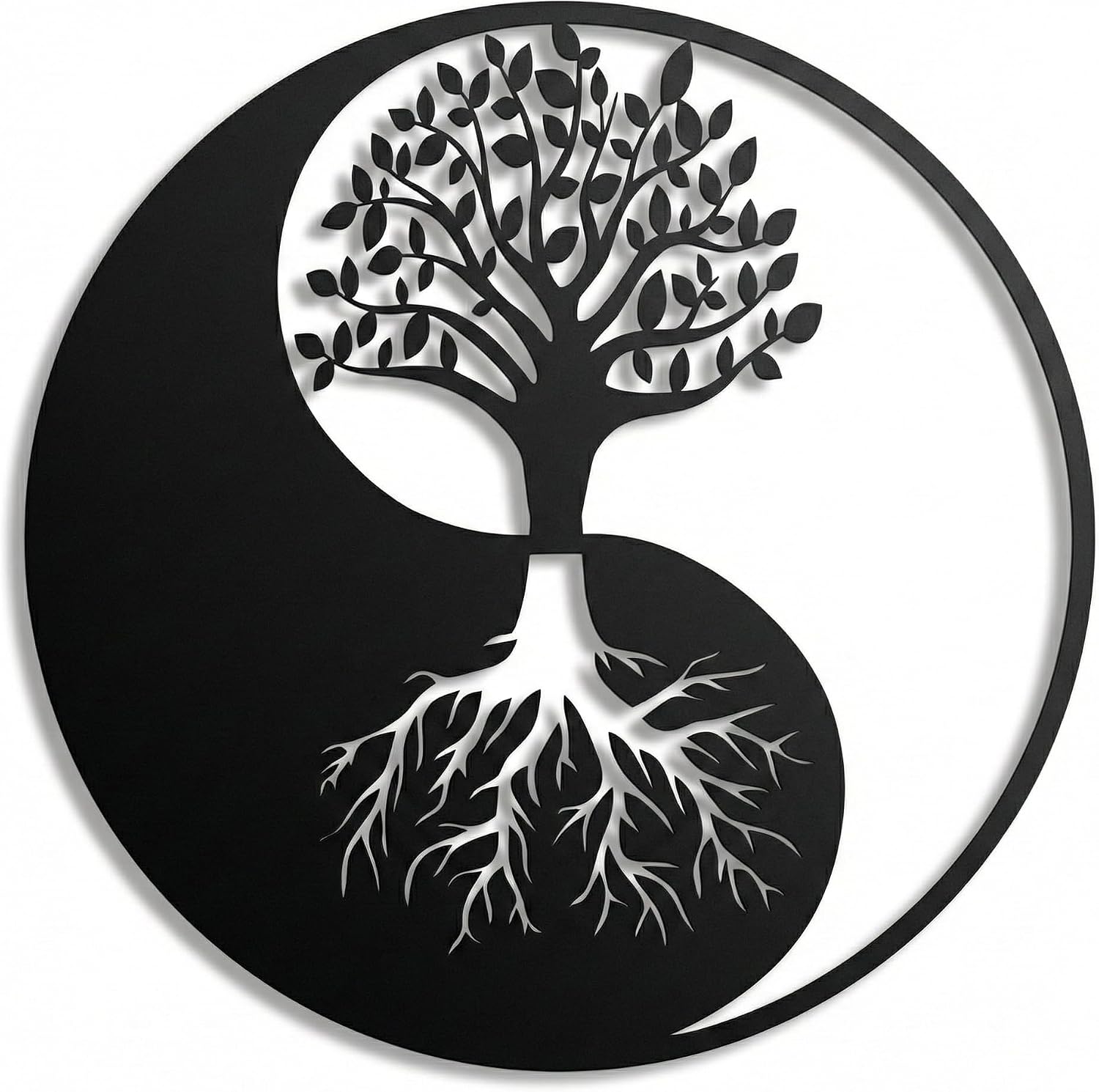 Yin Yang Tree Metal Wall Art
