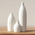 3pc Cream Minimalist Ceramic Flower Vases