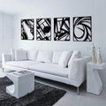 4 Pack 22.5×15.7 Inch Matte Black 3D Single Line Metal Wall Art