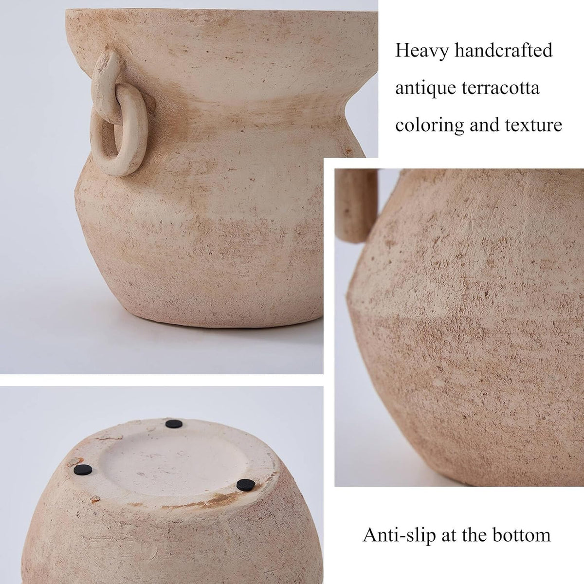 White Vintage Handmade Terracotta Vase