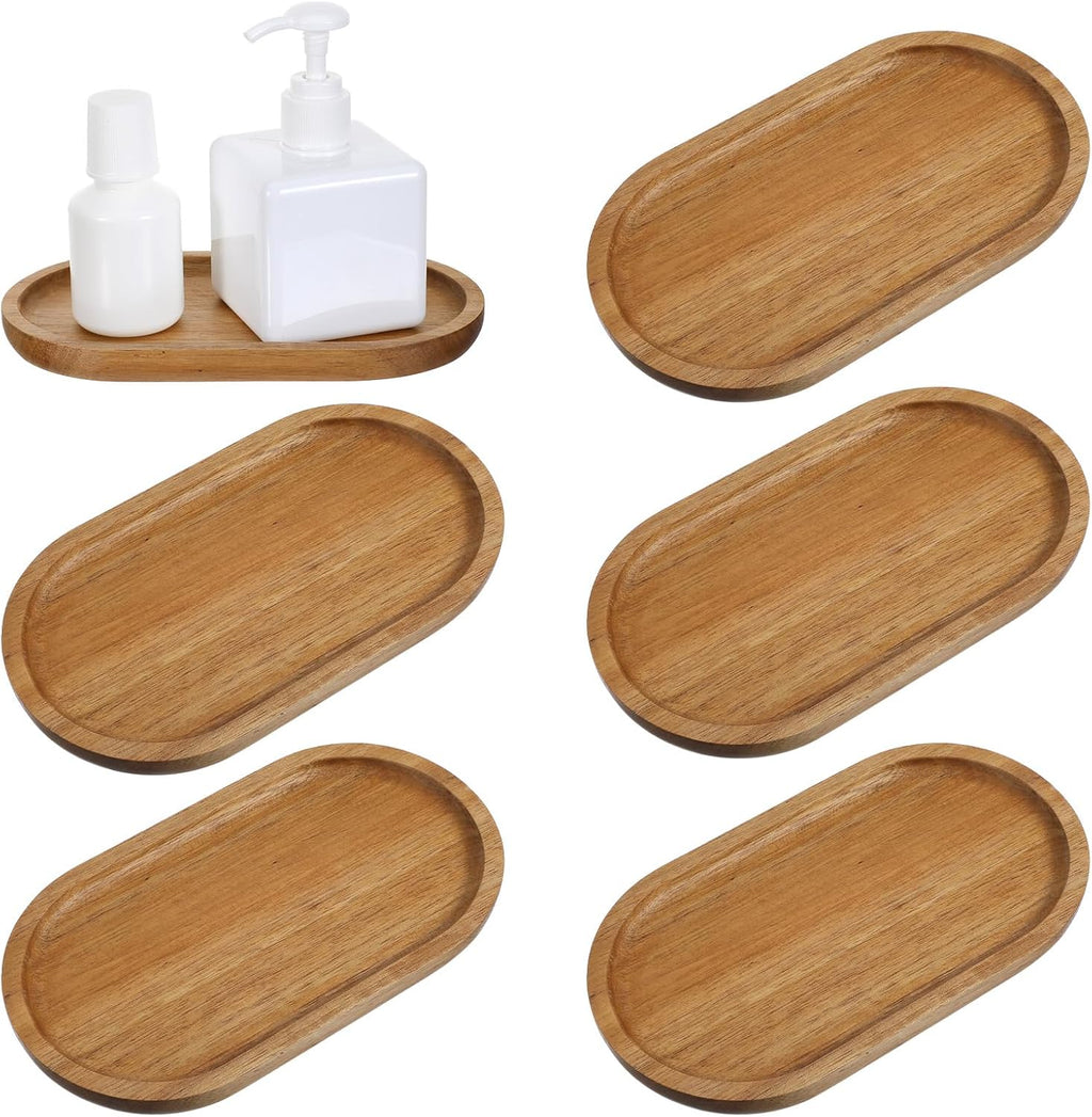 6Pcs Acacia Wood Multi-purpose Serving Trays