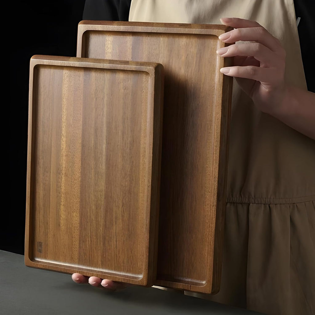 14×10 Inch Solid Acacia Wood Charcuterie Serving Tray