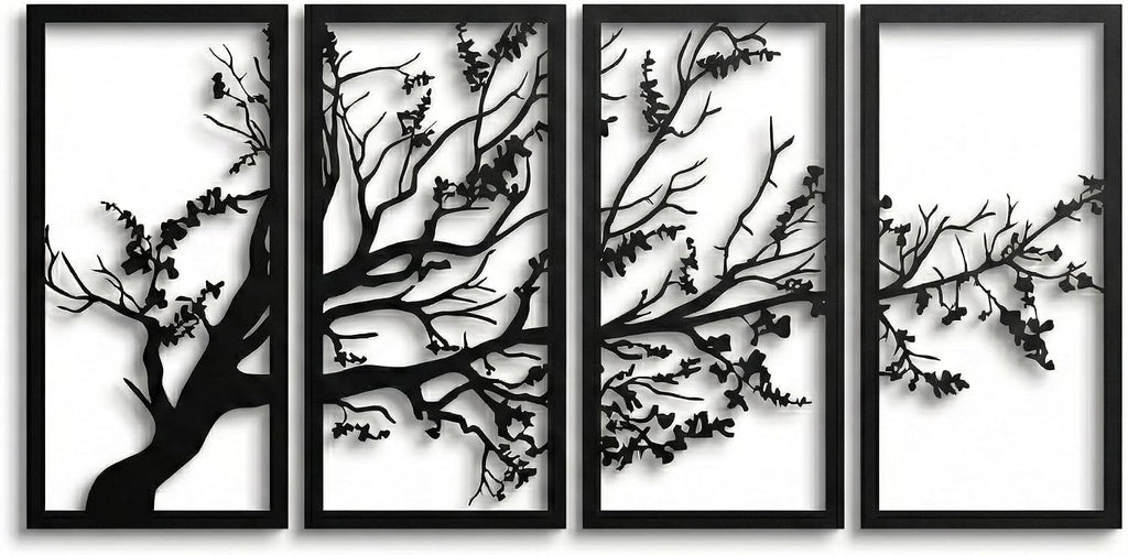 4pc Tree of Life Metal Wall Decor