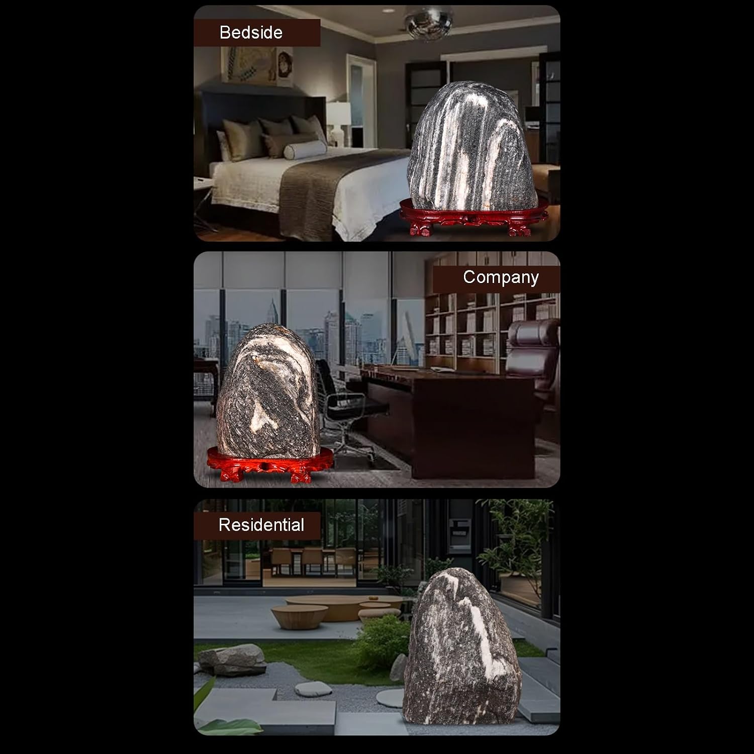 Natural Taishan Stone Desktop Ornament with Base