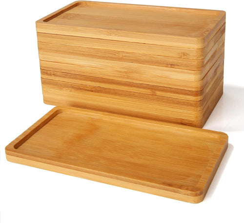 10Pcs Mini Bamboo Decorative Display Trays