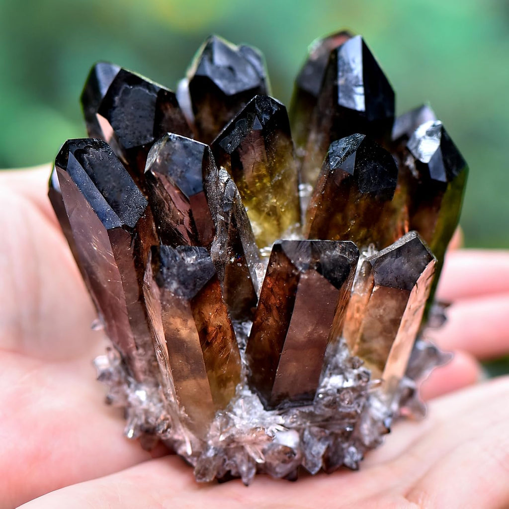 Natural Smoky Quartz Cluster Healing Crystal Decor