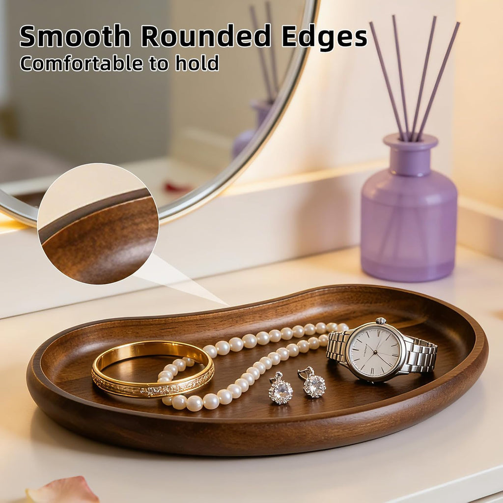 Handmade Solid Acacia Wood Catchall Jewelry Tray