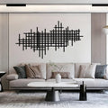 35×20 Inch Black Minimalist Geometric Line Metal Wall Art