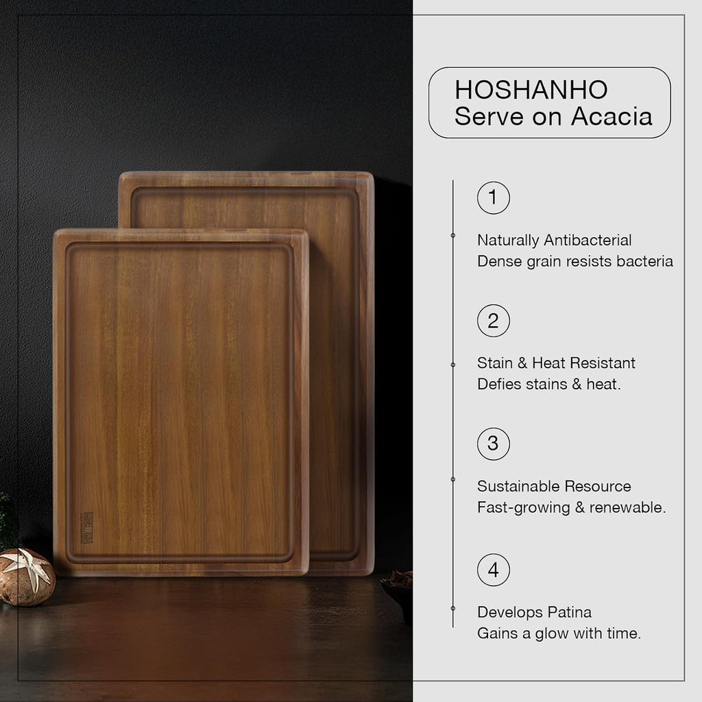 14×10 Inch Solid Acacia Wood Charcuterie Serving Tray