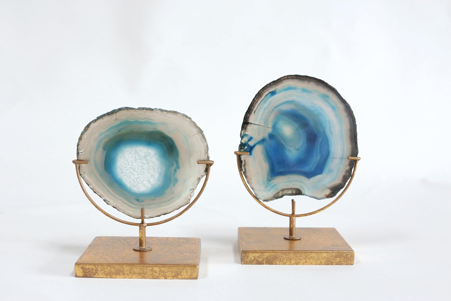 Agate Slice Decor with Metal Stand