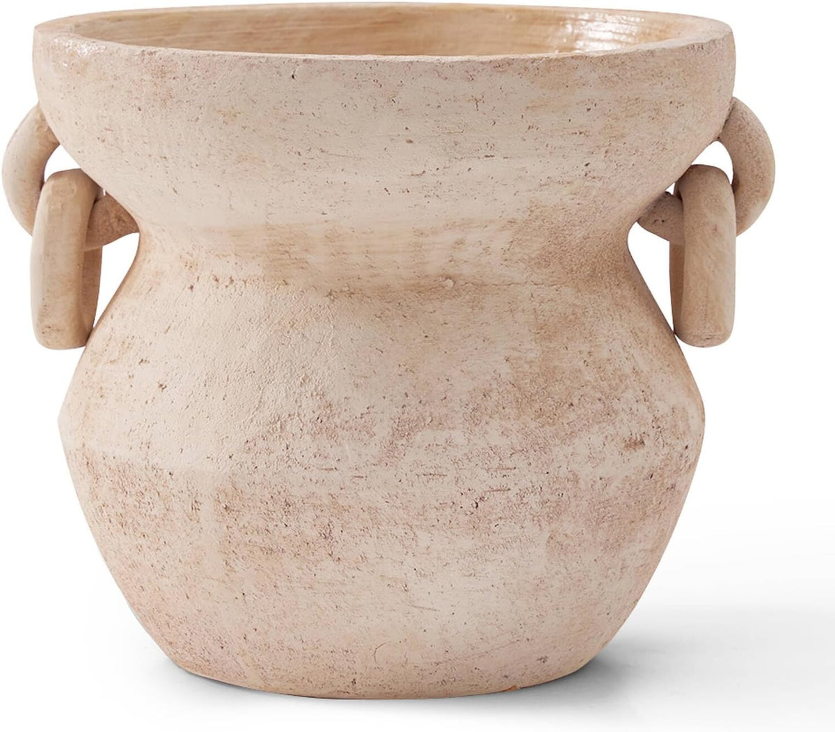 White Vintage Handmade Terracotta Vase
