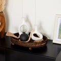 16×11.8 Inch Beaded Farmhouse Wooden Decor Serving Tray