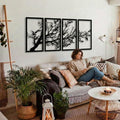 4pc Tree of Life Metal Wall Decor