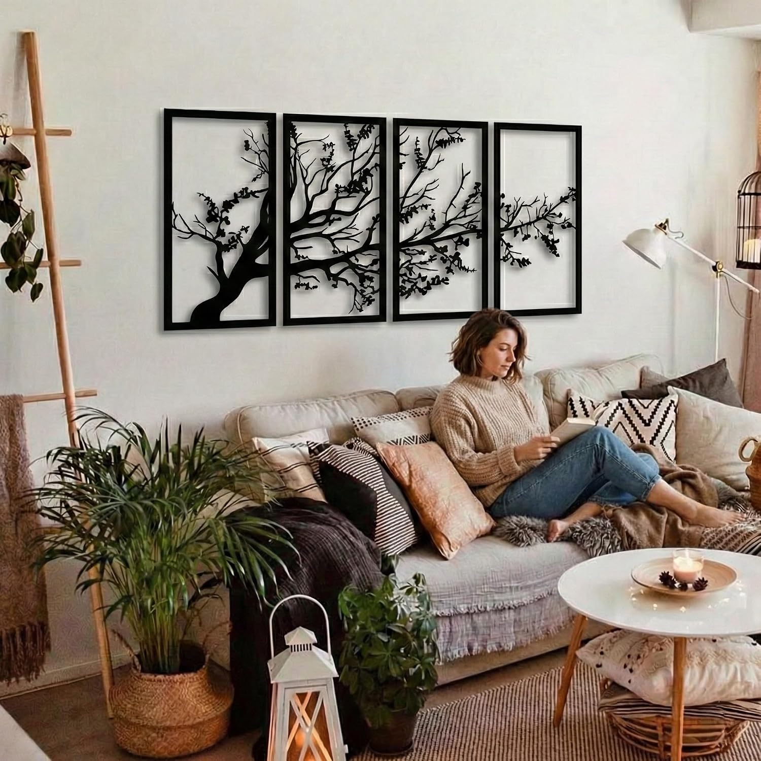 4pc Tree of Life Metal Wall Decor