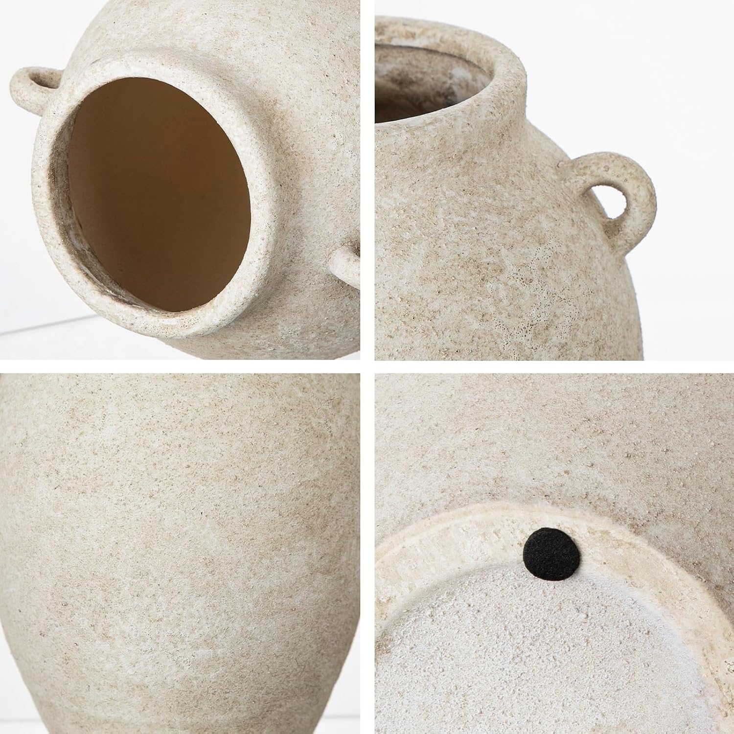 Beige Handle Farmhouse Terracotta Vase