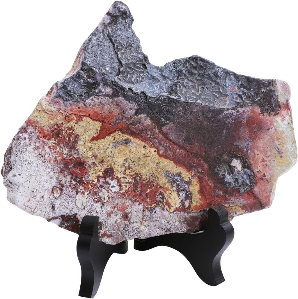 Mexican Agate Slab with Wooden Stand