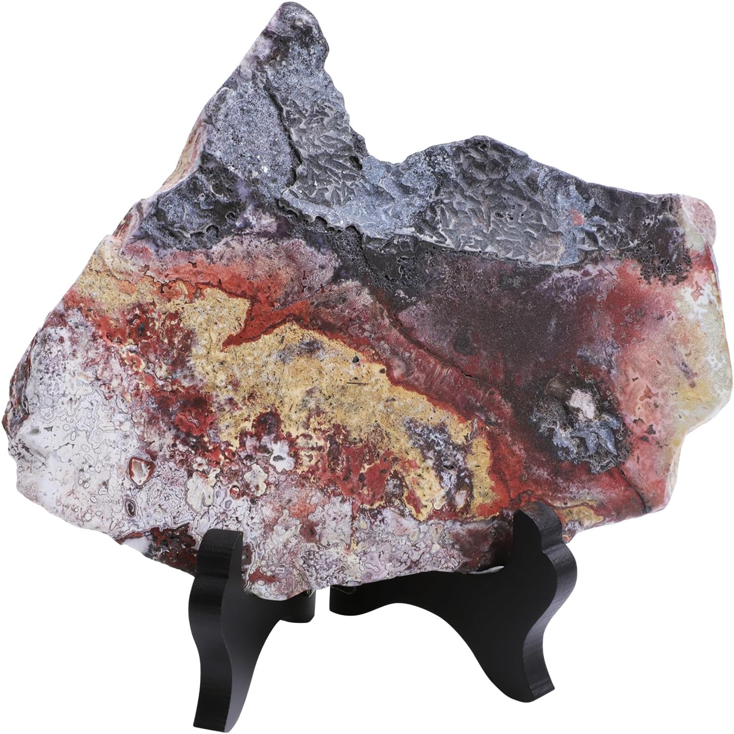 Mexican Agate Slab with Wooden Stand