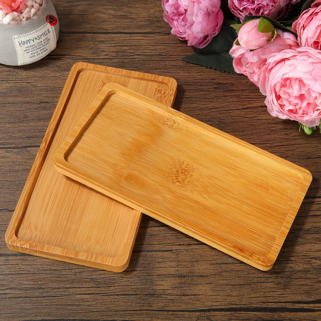 10Pcs Mini Bamboo Decorative Display Trays