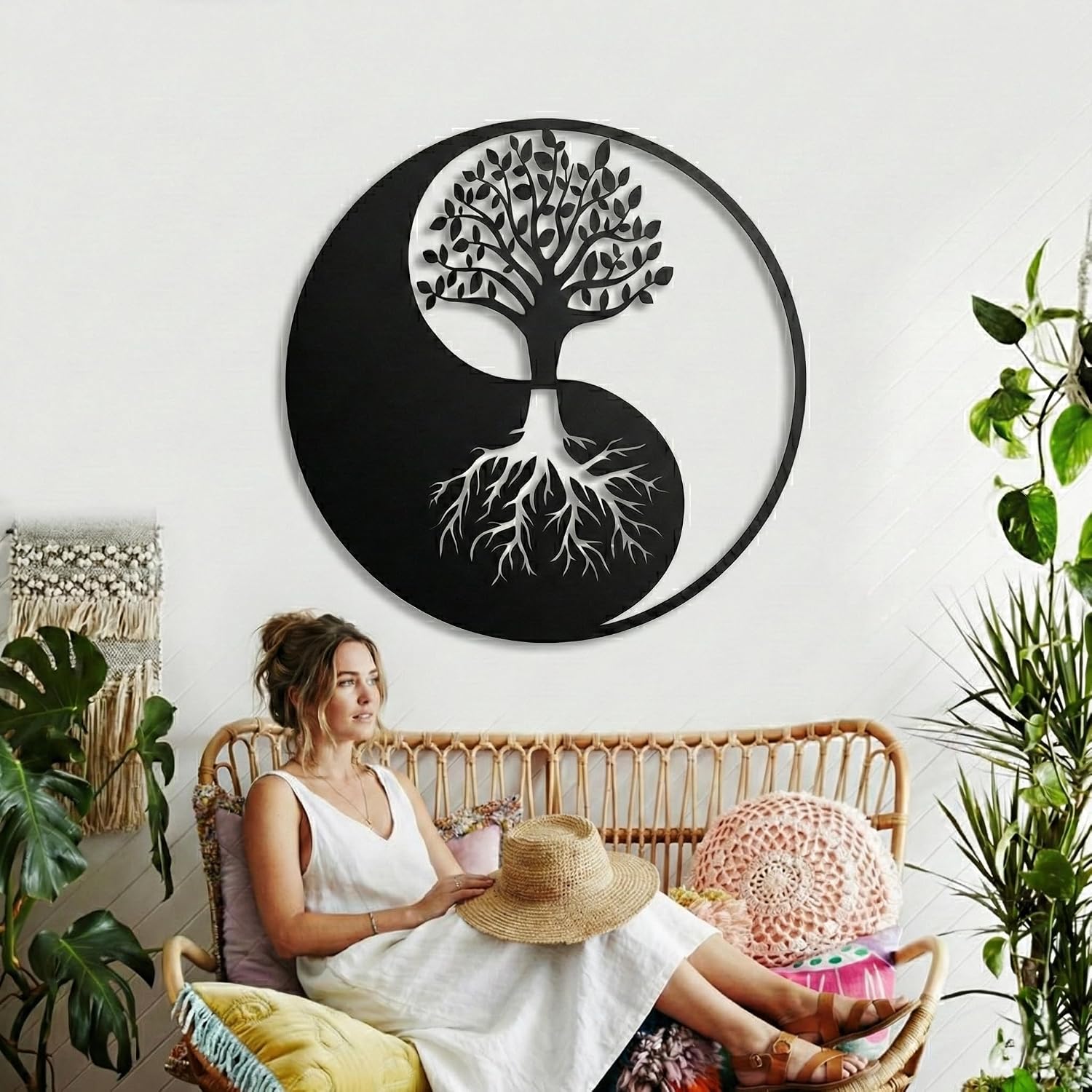 Yin Yang Tree Metal Wall Art
