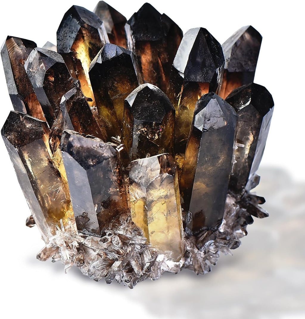 Natural Smoky Quartz Cluster Healing Crystal Decor