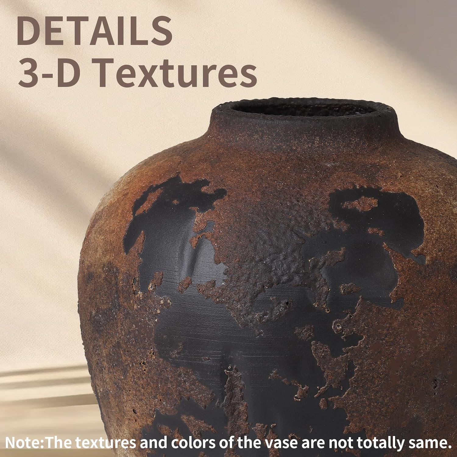 Brown Farmhouse Ceramic Decor Vase