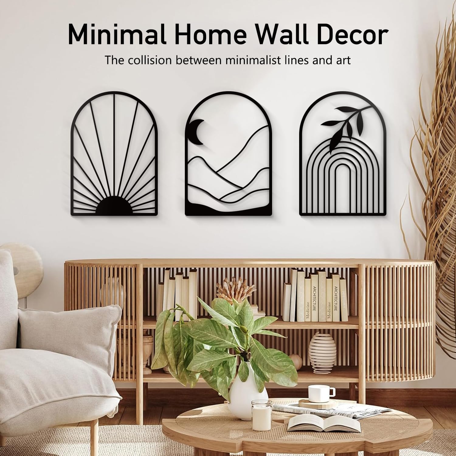 3pc Boho Sun Mountain Metal Wall Art