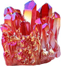 Red Titanium Coated Crystal Geode Cluster