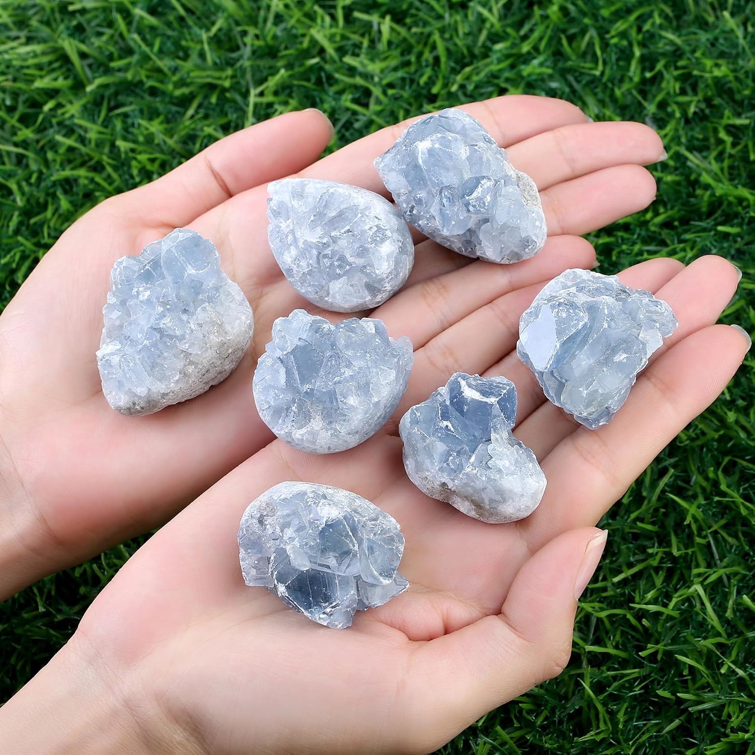 Blue Aquamarine Celestite Crystal Cluster