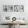 4pc Black Line Metal Wall Sculptures