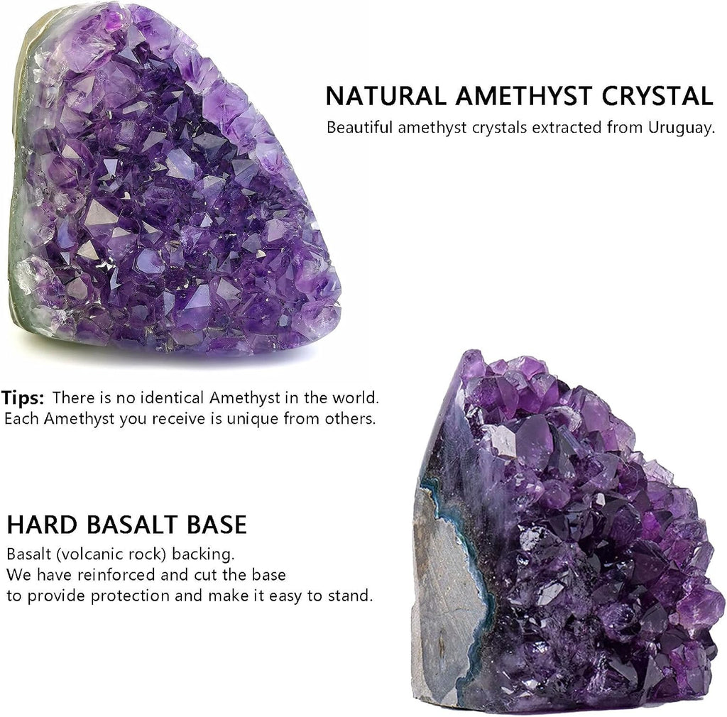 Purple Amethyst Quartz Crystal Cluster Geode