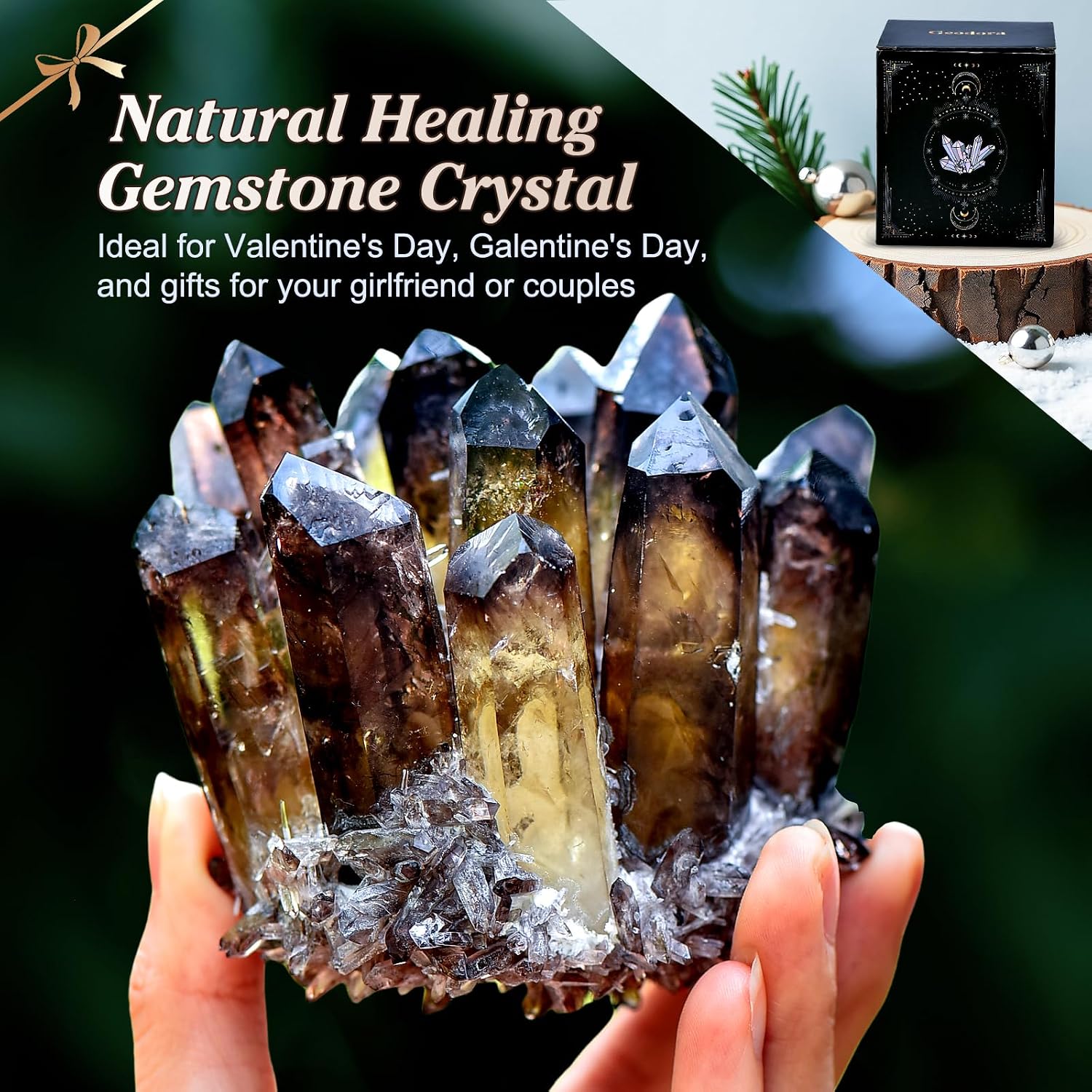 Natural Smoky Quartz Cluster Healing Crystal Decor