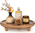 Brown Beaded Round Pine Wooden Display Riser