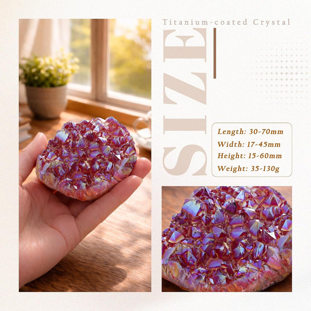 Red Titanium Coated Crystal Geode Cluster